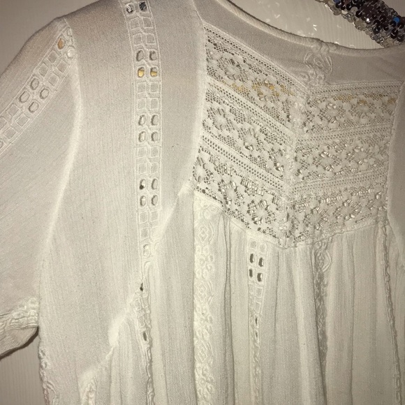 Free people eyelet dress white embroidered xs open back 0 2 - Picture 5 of 5